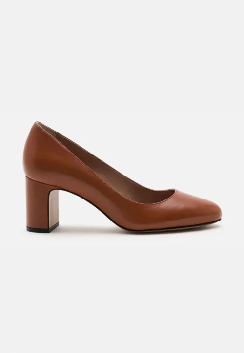 escarpin-talon-carre-marron-minelli escarpin talon carré marron Minelli Betti