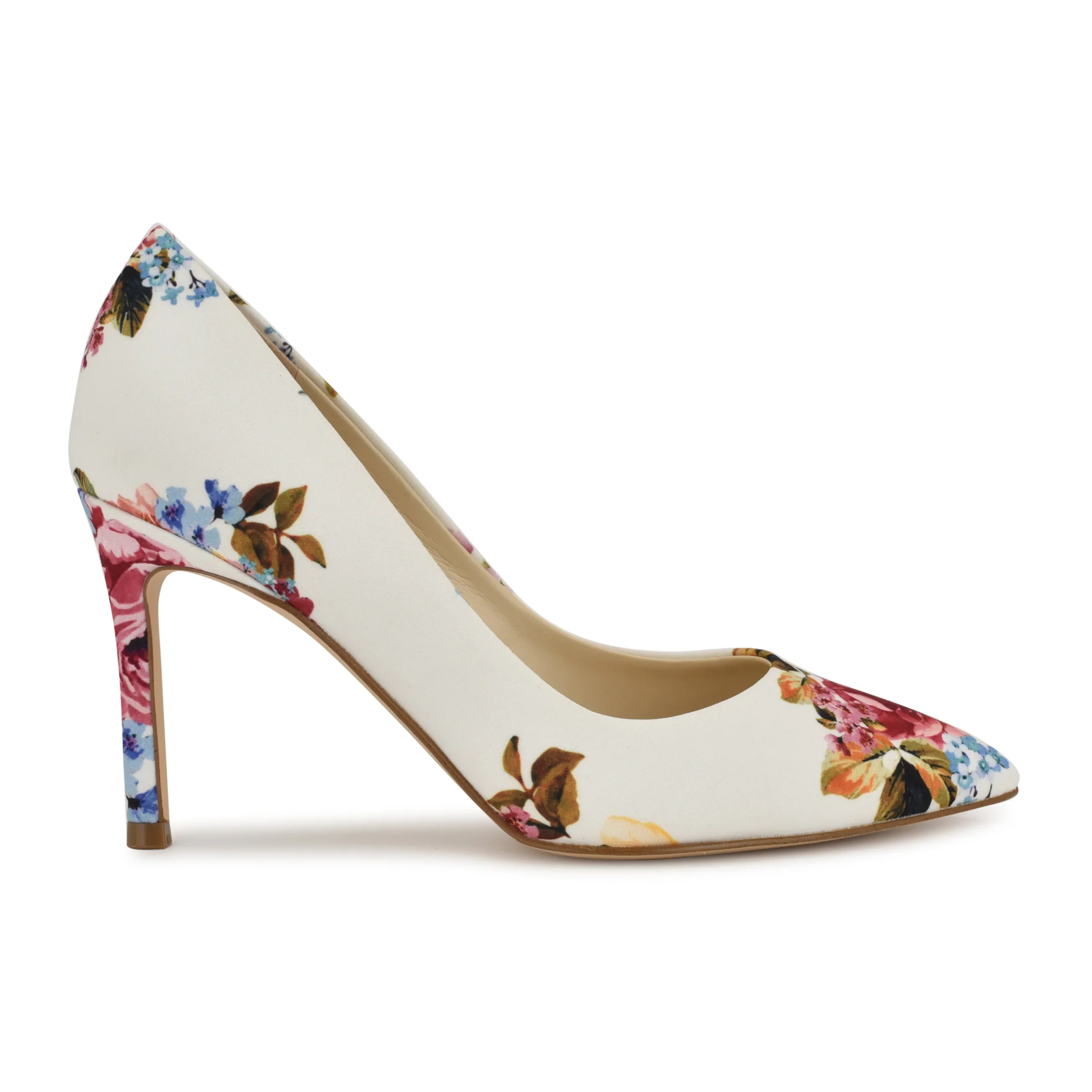 Nine West Ezra Pointy Toe Pumps Synthetique Blanc Fleuri