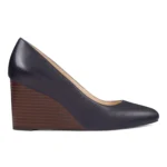 escarpin compensé cuir noir Nine West Jazzin