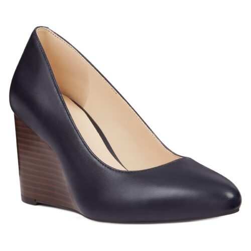 escarpin compensé cuir noir Nine West Jazzin