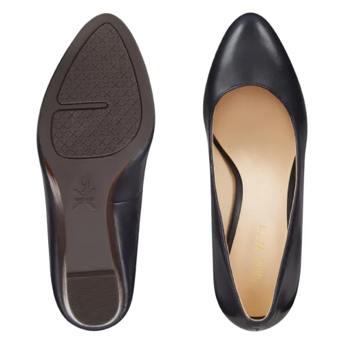 escarpin compensé cuir noir Nine West Jazzin